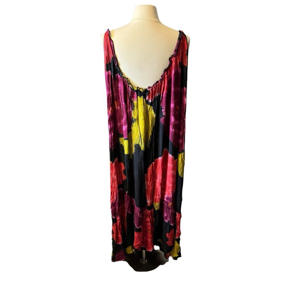 Anthropologie Dress Womens 2X Pink Colorful Flounced Lounge Maxi Cover Up Beach - Picture 4 of 6